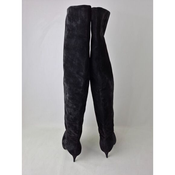 Saint Laurent Women's Black Suede Kiki Over the Knee Tall Boots Size 36 - Picture 5 of 9